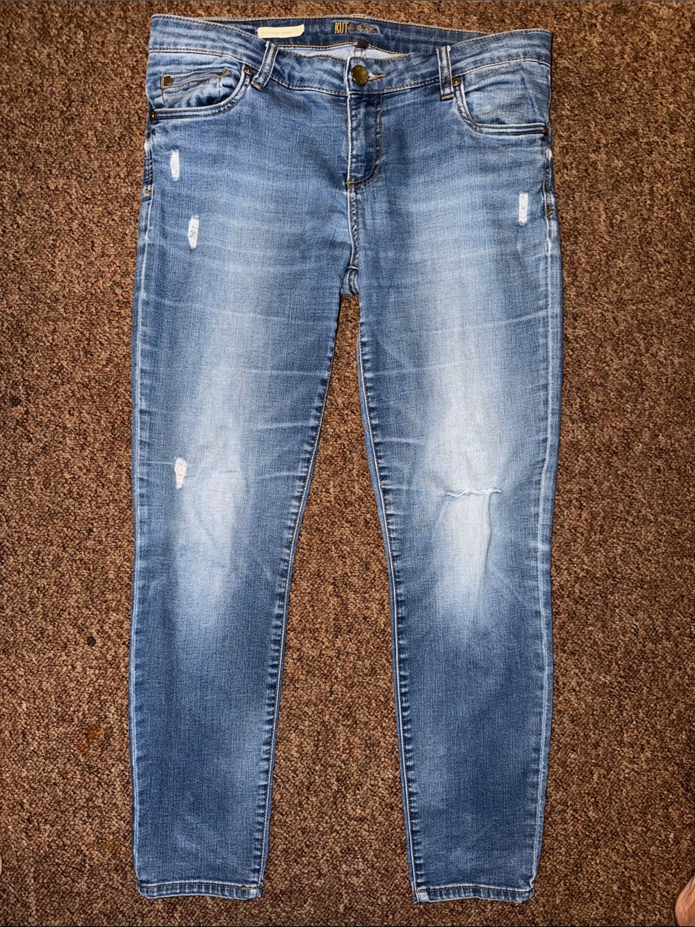 Kut from the kloth  toothpick Skinny Light Blue Distressed Jeans
